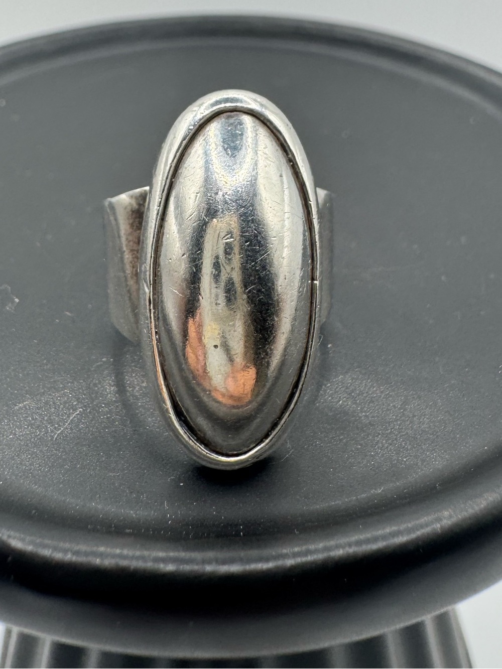 Vintage Oval Silver Statement Ring - Silver